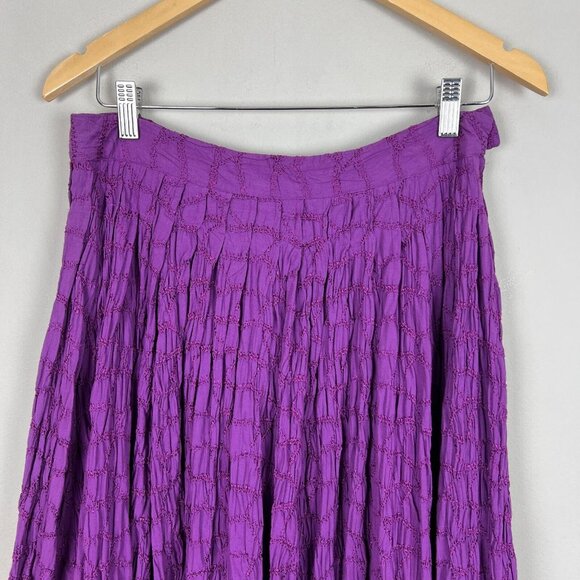 Charles Nolan Midi Skirt Womens 4 Purple Broomstick Embroidered Peasant Boho‎ - Picture 3 of 11
